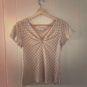 Eyelet lace fitted top